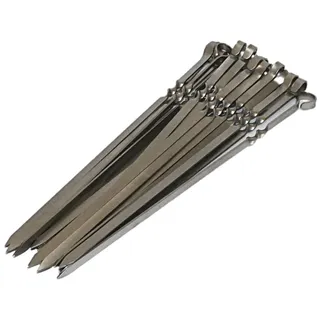 1x Stück Schaschlikspieß "Elegant" 3mm Edelstahl V2A Fleischspiesse Schampura Shampura Köftespiesse Adana Spesse verschiedene Grössen (Breite 20mm, Gesamtlänge 600mm)