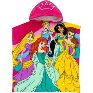 Disney Handtuch | Prinzessin Poncho Handtuch Kinder | Arielle Badehandtuch Mädchen | Rosa Einheitsgröße