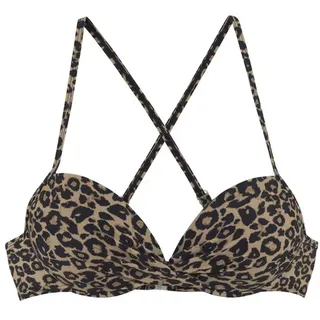 VIVANCE Push-Up-Bikini-Top Damen schwarz nougat bedruckt Gr.36 Cup B