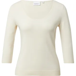 Schmaler Feinstrickpullover aus Viskosemix - creme - 40