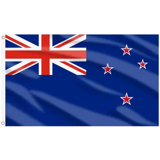 AhfuLife Neuseeland Flagge 150 x 90 cm für WM 2026, 1 Stück Neuseeländer Fahne Leuchtenden Farben mit Messing-Ösen, Neuseeland Fahne für Nationaltag Garten Draußen und Drinnen Party Bar Deko