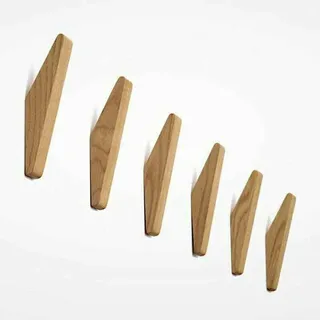 Set Mit 6 Vintage-garderobenhaken Aus Holz, Garderobenständer Aus Holz, Tragkraft 5 Kg, Wandhaken, Bademantelhaken, Huthaken, Mehrzweckhaken, Schlüsselhaken