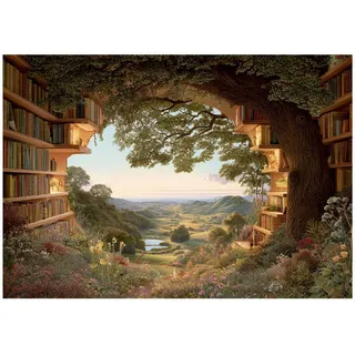 WallArena Fototapete 3D Landschaft Braun 200x140 cm,