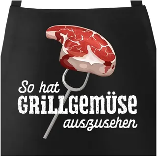 MoonWorks Grillschürze Grill-Schürze für Männer mit Spruch So hat Grillgemüse auszusehen Spruch lustig Grillen Baumwoll-Schürze Küchenschürze Moonworks®, mit kreativem Aufdruck schwarz