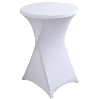 Stretch Stehtisch Hussen Spandex Stehtischhussen (Weiß, 1er Set Ø 60-65 cm)