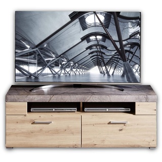 Stella Trading SPIDER PLUS TV-Board in Artisan-Eiche Optik, Caspio - Hochwertiges Low-Board für Ihr Wohnzimmer - 140 x 51 x 47 cm (B/H/T)