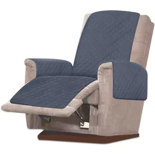 Sesselschoner für Relaxsessel Sessel Überzug mit Verstellbarer Elastischer Riemen Wasserdicht rutschfest Sesselschoner mit Armlehne für Sessel Fernsehsessel Loungesessel (Grau)
