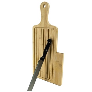 Neuetischkultur Schneidebrett »Brotschneidebrett mit Messer Bamboo«, Bambus, Edelstahl, Kunststoff, (2-St) beige