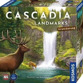 Kosmos Spiel, Erweiterung zum Spiel Cascadia – Im Herzen der Natur Cascadia - Landmarks Erweiterung bunt
