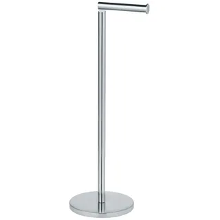 WENKO Stand Toilettenpapierhalter 2-in-1, platzsparender Rollenhalter aus Edelstahl, für bis zu 4 Ersatzrollen, 21 x 55 x 17 cm