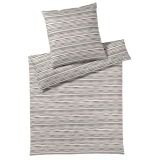 ELEGANTE Desire Gestreift Baumwolle Beige/Grau 155 x 220 cm + 2 x 80 x 80 cm