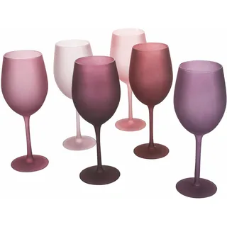 Villa D'Este Home Tivoli Happy Hour Provence Set mit 6 frostierten Gläsern, 550 ml