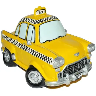 alles-meine.de GmbH XL Spardose Auto Taxi - stabile Sparbüchse aus Kunstharz - Fahrzeug Sparschwein lustig witzig New York NYC Yellow Cab - Reisekasse Urlaub Reisen