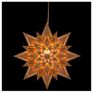 Kunstgewebe Taulin Schwibbogen Fensterbild Stern mit Lichtschlitzen - Blume (30cm) von Kunstgewerbe T