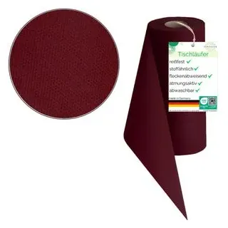 Sensalux Tischläufer 69704994, waschbar, bordeaux, aus Vliesstoff, auf Rolle, 30 cm x 25 m