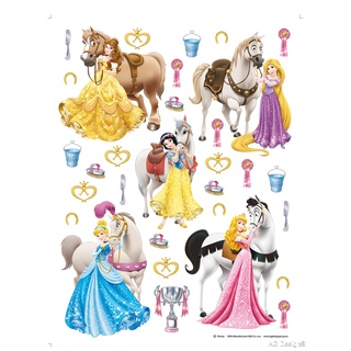 AG Design Wand Sticker DK 1773 Disney Princess Prinzessin, 65 x 85 cm
