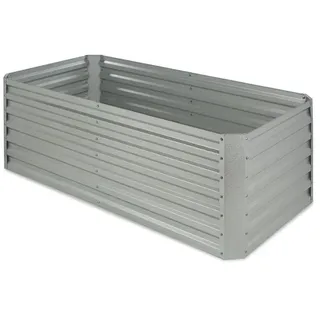 Blumfeldt High Grow Straight Hochbeet 180x60x90cm 970l Stahl verzinkt Silber Silber