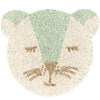 Teddy Friend Teppich - Minzgrün / Beige  Ø 100