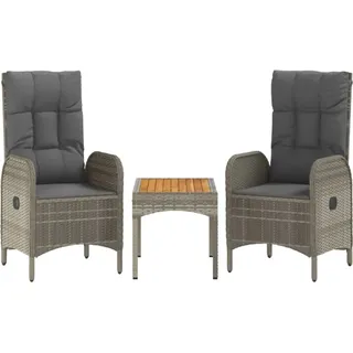 vidaXL Garten-Lounge-Set 3-tlg. grau