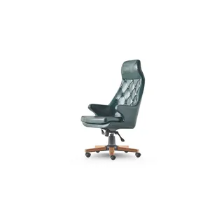 JV Möbel Chefsessel Chesterfield Modern Leder Grün