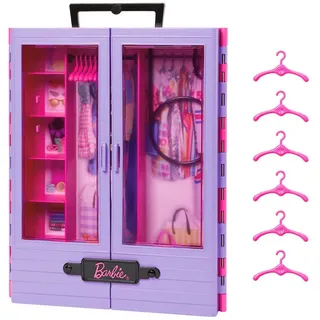 Barbie Puppenmöbel Kleiderschrank lila/rosa HJL65