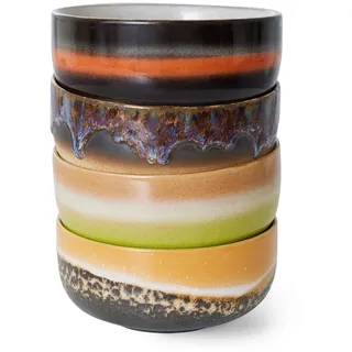 HKliving - 70's Dessertschale, Ø 12,5 cm, humus (4er-Set)