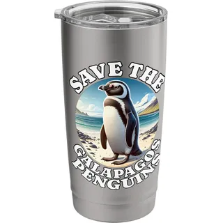 Save Galapagos Penguin Sprüche Galapagos Pinguin Doppelwandiger Edelstahl-Thermobecher