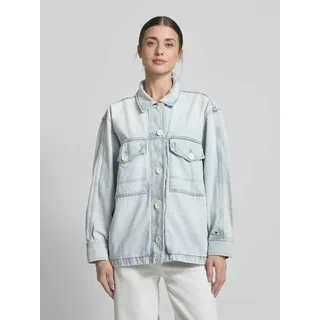 Oversized Jeansjacke aus Baumwoll-Lyocell-Mix, Hellblau, 42