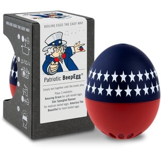 PiepEi Patriotic - Singende Eieruhr zum Mitkochen - Eierkocher für 3 Härtegrade - USA Geschenk - Lustiges Kochei - Musik Eggtimer - Brainstream