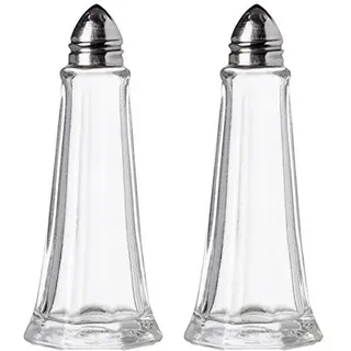 Topkapi 250.711 - Salz-/Pfefferstreuer-Set 2-teilig Salzstreuer Pfefferstreuer Octagono Edelstahl Glas spülmaschinengeeignet