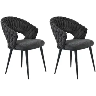 Jockenhöfer Esszimmerstuhl Geldern Polyester grau/ schwarz 2er Set