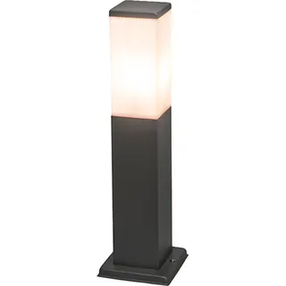 QAZQA Moderne Außen-Pollerleuchte Kunststoff 45 cm IP44 1 Stück dunkelgrau