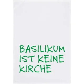 WestCraft Geschirrtuch Spruch Geschirr-Tuch Küchen-Tuch - Geschirr Handtuch 50 x 70 cm HW127A, (1-tlg), Basilikum ist keine Kirche! grün
