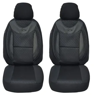 BREMER SITZBEZÜGE Maß Auto Schonbezüge kompatibel mit FIAT Doblo 2 Fahrer & Beifahrer Set ab 2010 / Auto Sitzbezüge Schonbezug Set Autositzbezüge 2er Pack in Schwarz (G102)