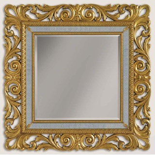 Casa Padrino Luxus Barock Spiegel Gold / Grau / Weiß - Handgefertigter Wandspiegel im Barockstil - Barock Möbel - Luxus Qualität - Made in Italy