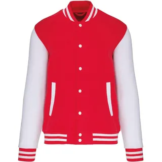 Kariban Teddy College Jacke rot/weiß 2