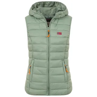 Geographical Norway Steppweste Damen Steppweste mit Kapuze Frühlings sportlich Übergangs Weste Herbst M (38)