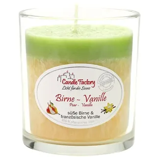Candle Factory Party Light Duftkerzen aus pflanzlichem Stearin im Whiskey Glas, ca. 30h Brennzeit, Duft: Birne-Vanille