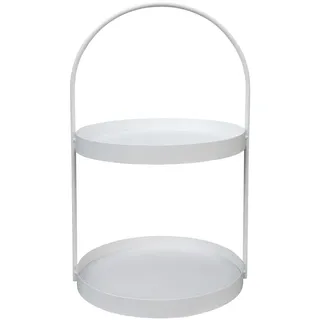 Etagere Marit weiß aus Metall modernes Design H46cm Metalletagere mit Griff