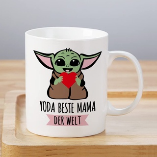 Baby Yoda Tasse für Mama, Geburtstagsgeschenk Weihnachtsgeschenke Muttertag zum Geburtstag Weihnachtstag Mom Geschenk mit Spruch Beste Mama Der Welt