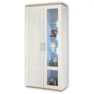HBZ MEBLE Vitrine Romance 93 x 46 x 202 cm Weiß