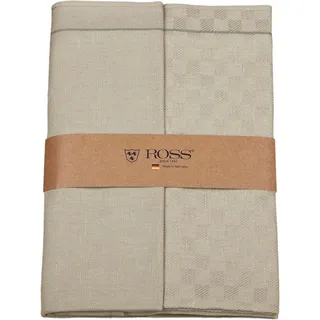 Ross 2er Pack Zwirn Halbleinen Geschirrtücher Karofond 50x70 cm | cappuccino - beige