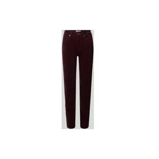Slim Fit Samthose aus Baumwoll-Mix Modell 'ALKEA', Bordeaux, 30/32