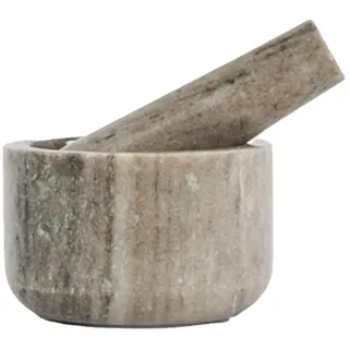 Sagaform Sten Mörser aus Travertin-Marmor in der Farbe Beige, Größe: 5x20cm, 5018516