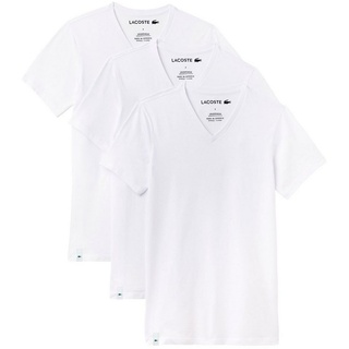 Lacoste T-Shirt Essentials Shirt mit V-Ausschnitt weiß M