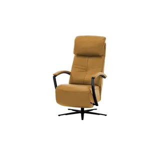 Hukla Relaxsessel Pierre Leder 75 x 100 x 90 cm Gelb mit Relax-Funktion