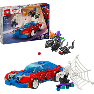 LEGO Super Heroes 76279 Spider-Mans Rennauto & Venom Green Goblin Bausatz, Mehrfarbig