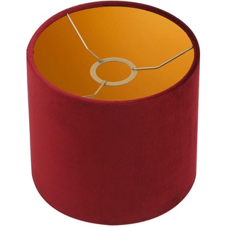 Leuchtenschirm Velour, Rot, Metall, Textil, zylindrisch, E27, 18 cm, Lampen & Leuchten, Innenbeleuchtung, Lampenschirme