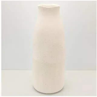Online-Fuchs Bodenvase für langstielige Blumen in Weiß, Creme (40 cm groß), Dekovase mit einer groben Sandstruktur weiß