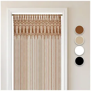Cozyor Türvorhang Makramee 132 x 200 cm Boho Vorhang Fenstervorhang Raumteiler (1 St), Schlaufen, Baumwolle, braun Schlaufen Wandteppich Wandbehang Raumtrenner Hochzeit braun